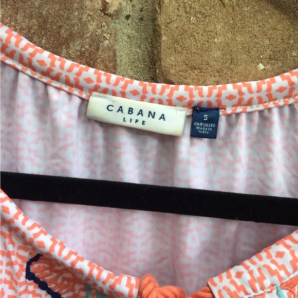Cabana Life coral coast Tunic with Tassels small - Picture 4 of 5